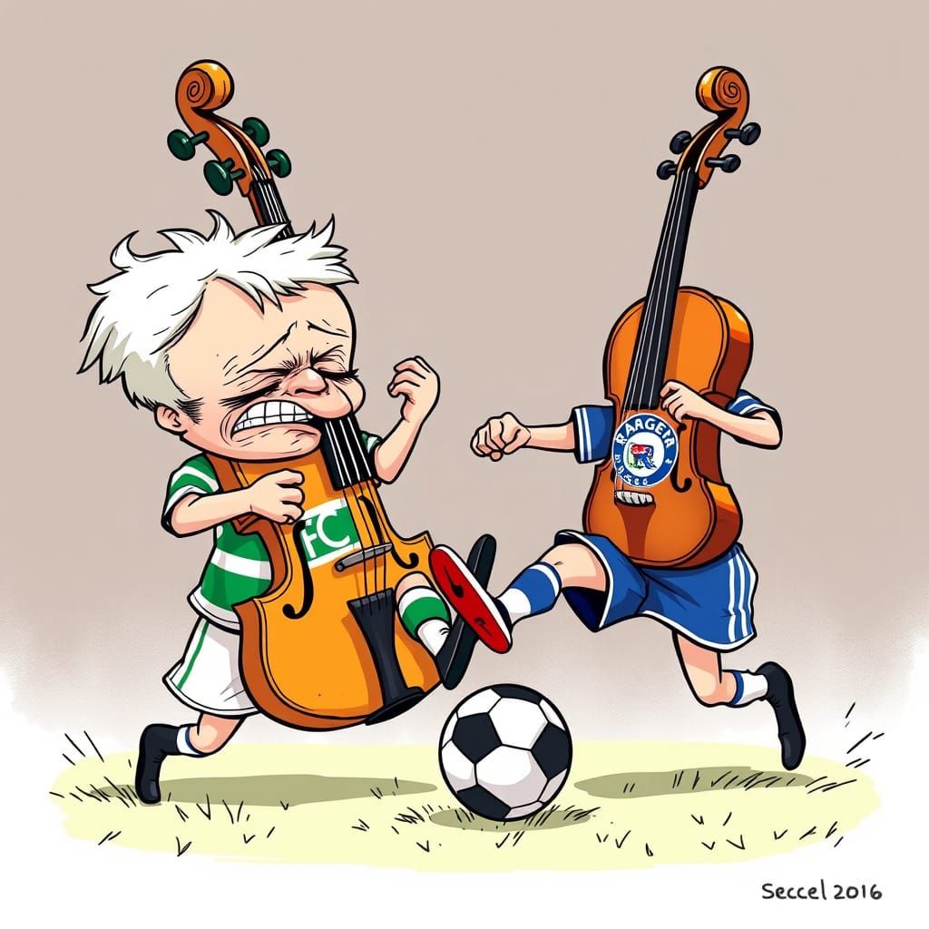 Chibi Violins in a Comical Soccer Match
