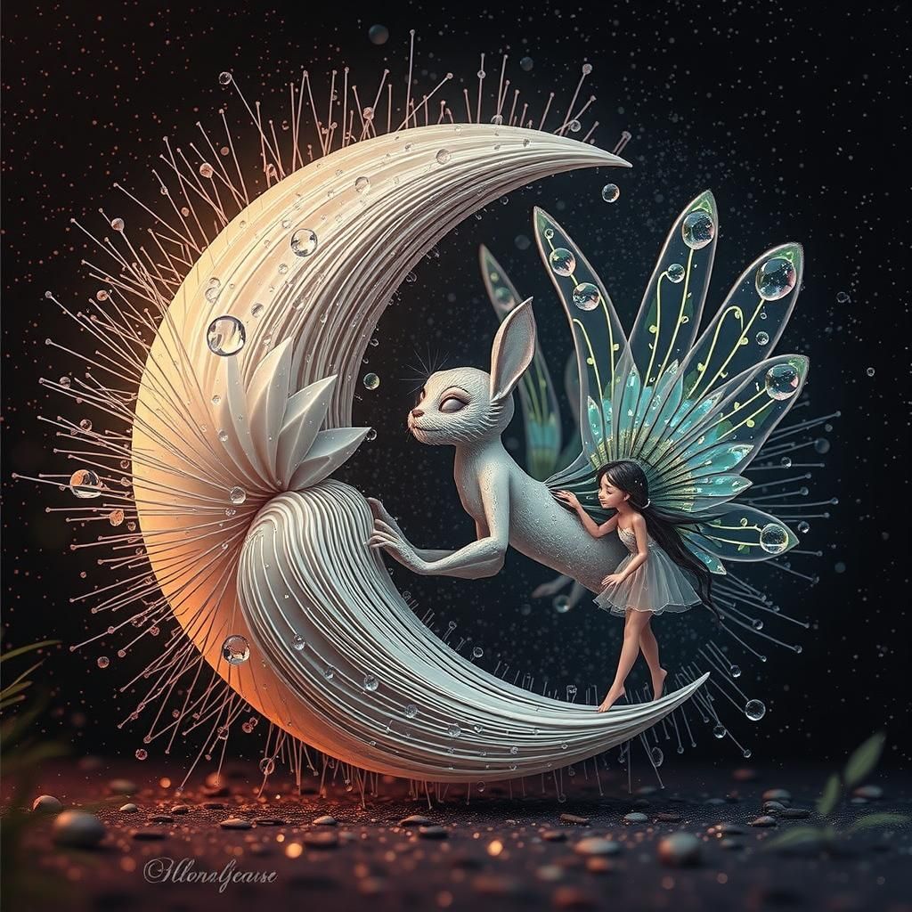 Enchanted Fairy on Mushroom in Ethereal Light