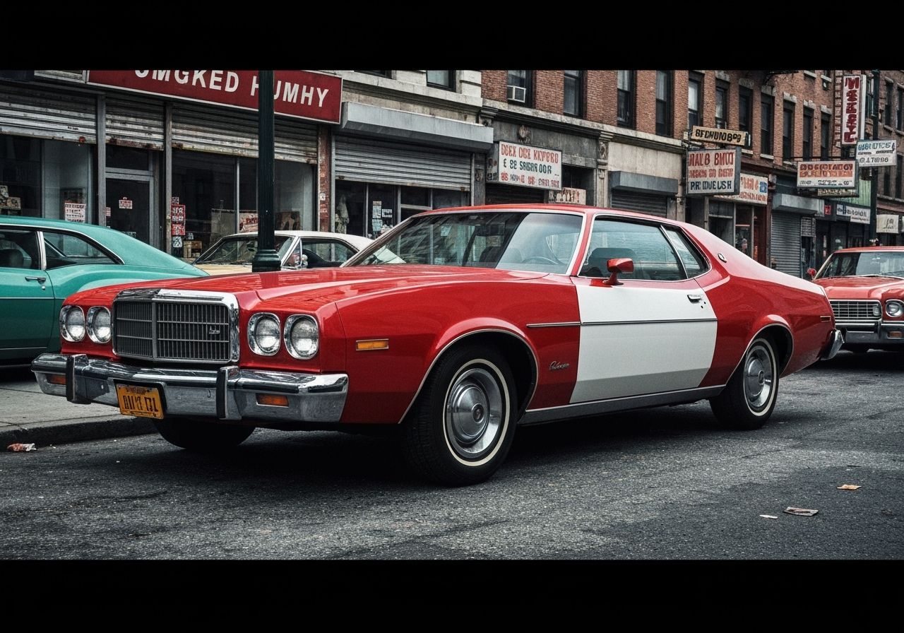 Starsky Hutch Gran Torino on 1970s NYC Street