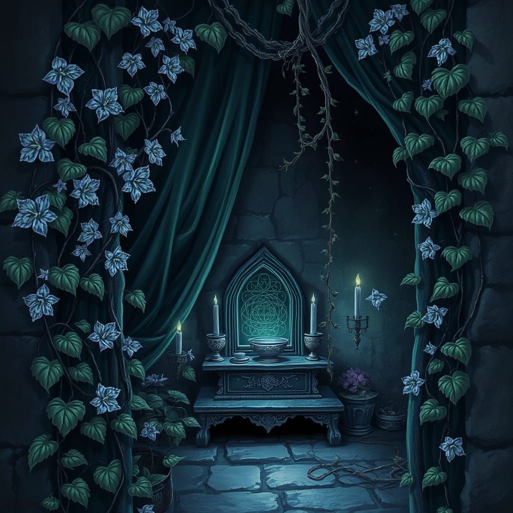 Mystical Nightshade Alcove in Dark Fantasy Style