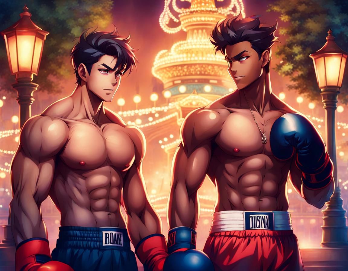 Boxers in Disney Park, Anime Style