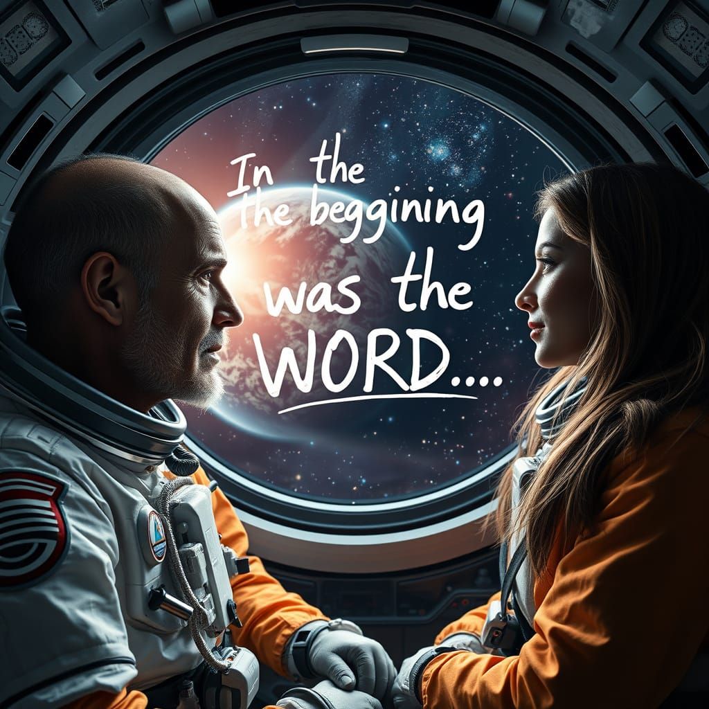 Astronauts Contemplate the Cosmos in Futuristic Spacecraft