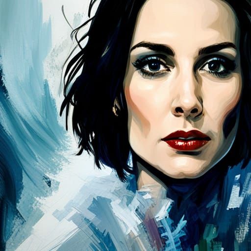 Noomi Rapace Portrait as Detailed Oil Painting