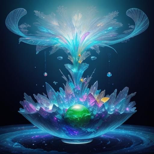 Surreal Banana Being Dances on Snowflakes