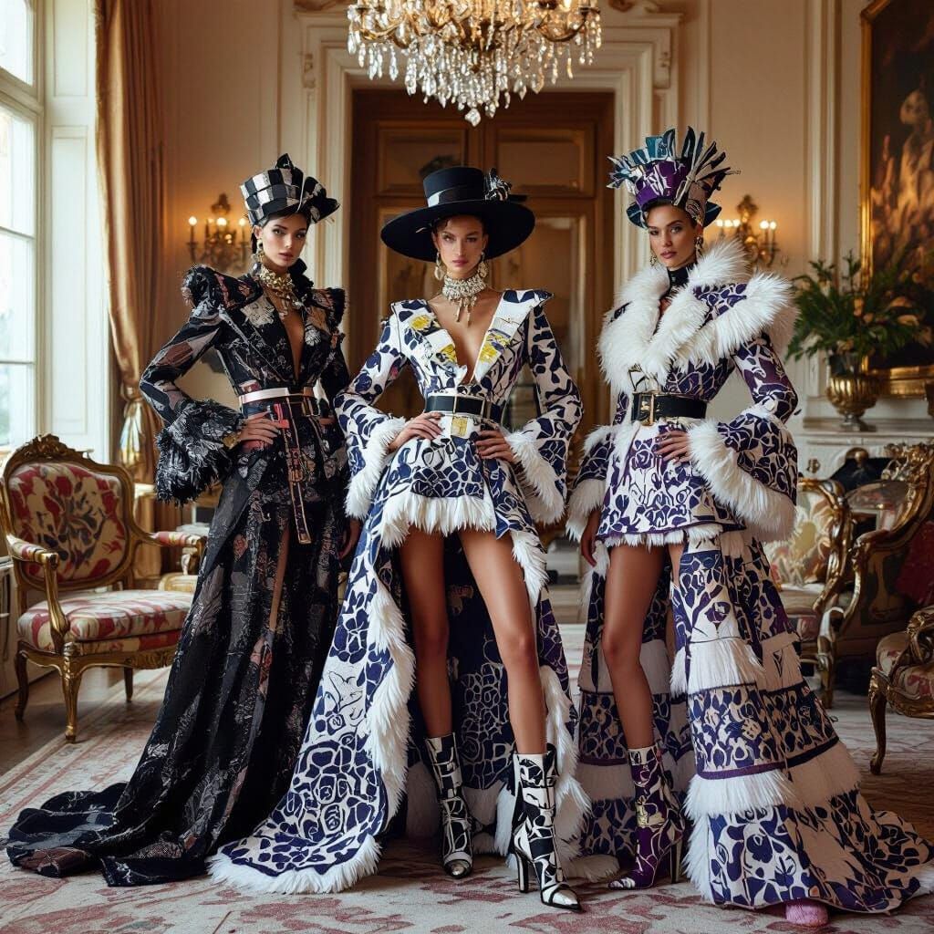 High Fashion Models in Balenciaga x Fendi Couture