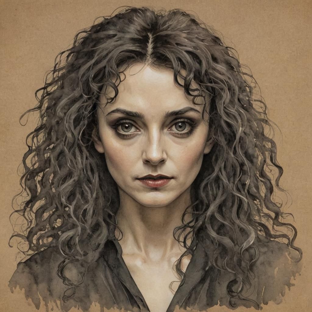 Brooding Self-Portrait with Expressionist Flair