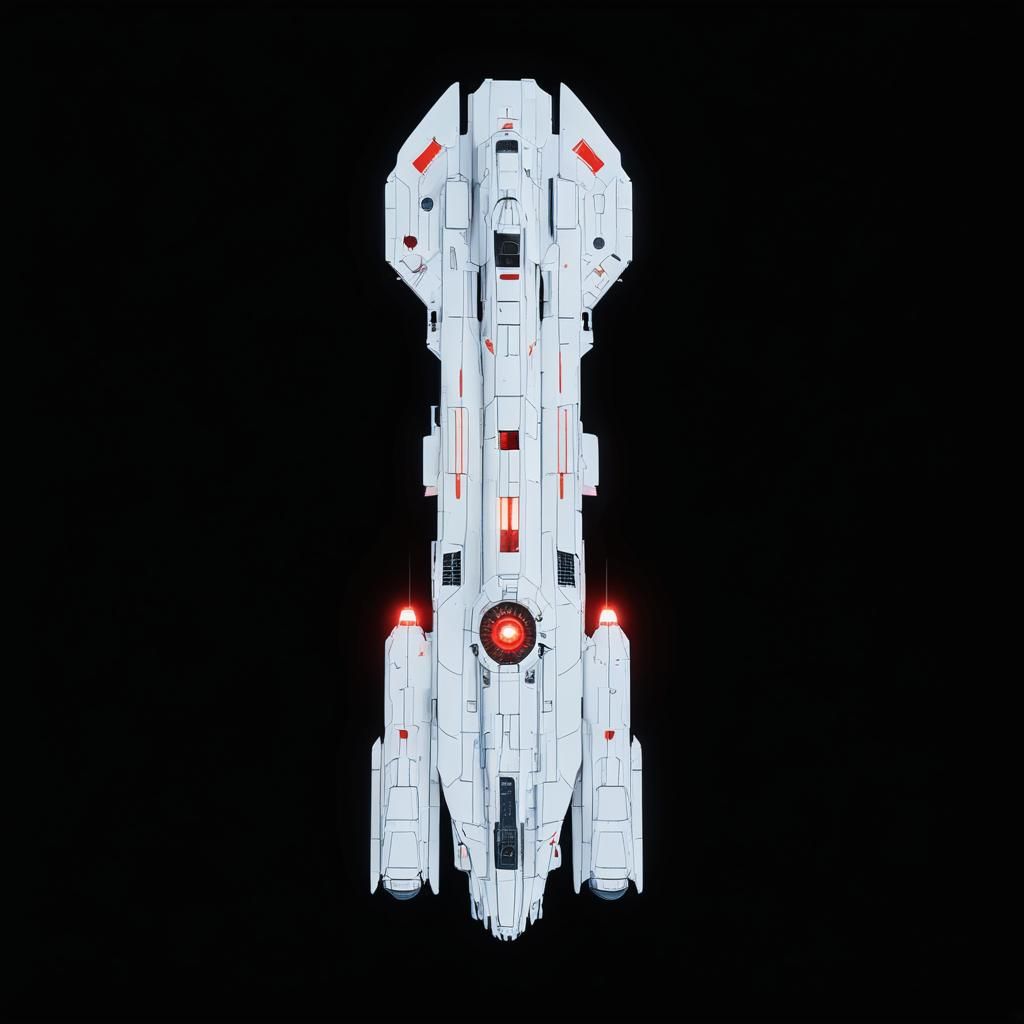 Hyper-Advanced Starship with Red Engines