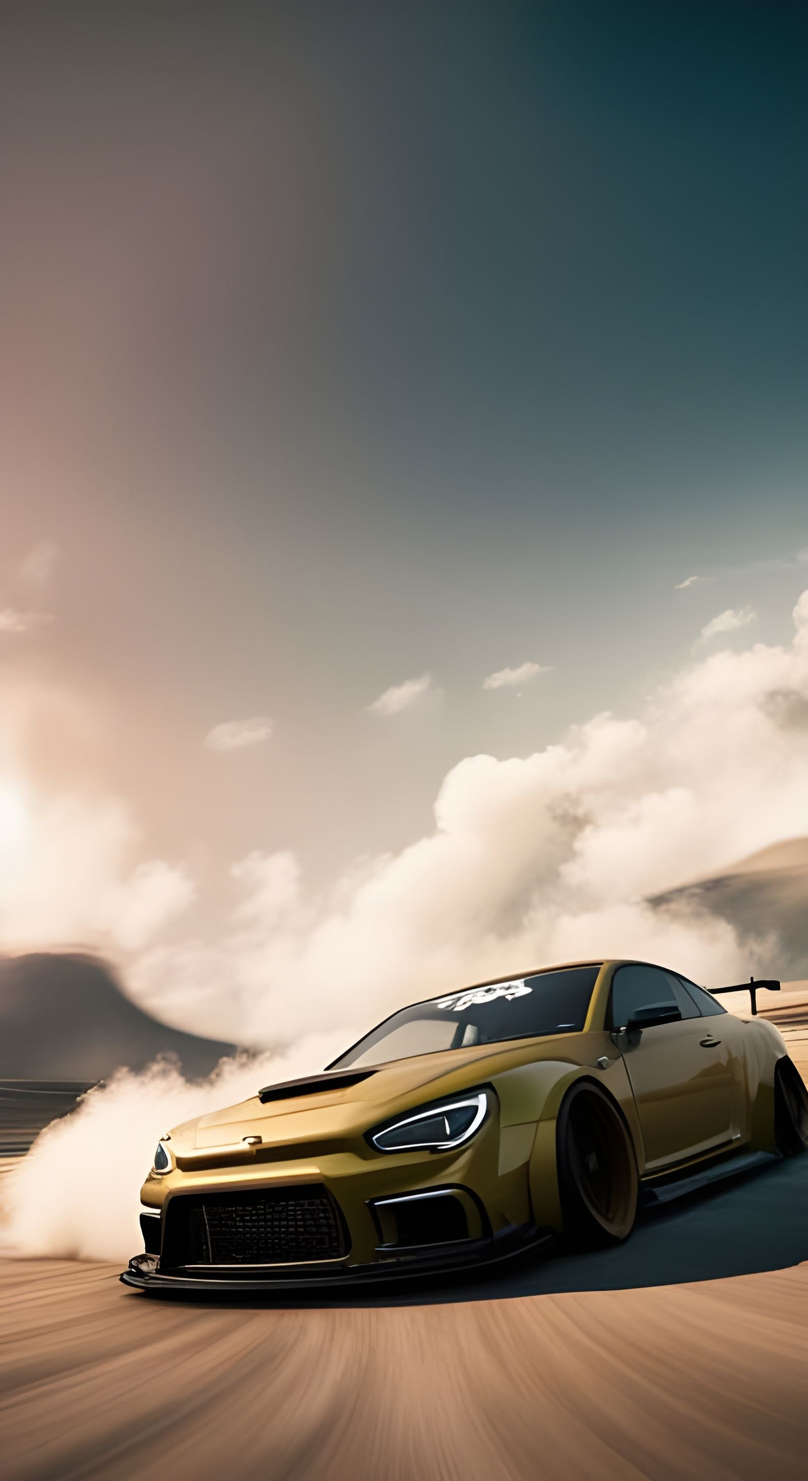 Detailed Matte Painting of a Drifting Car