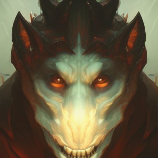 Demonic Eldridge Cerberus Portrait in Trending Art Style