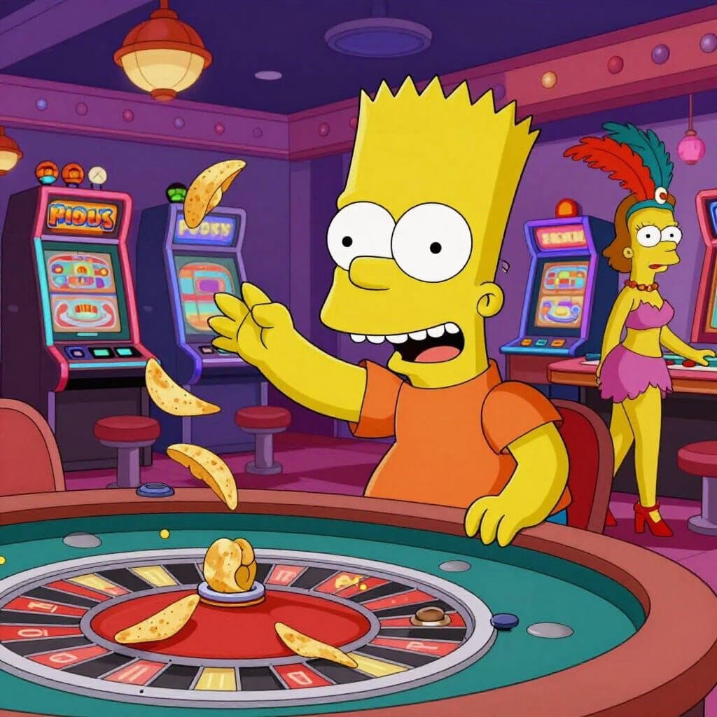 Bart Simpson Gambles at a Lavish Casino