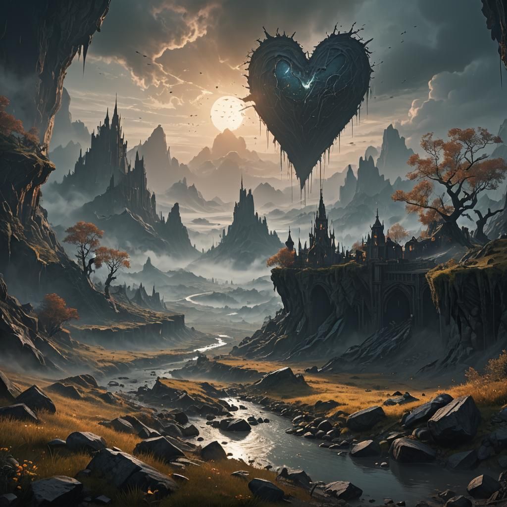 Fantastical Matte Painting Dissolving into Light