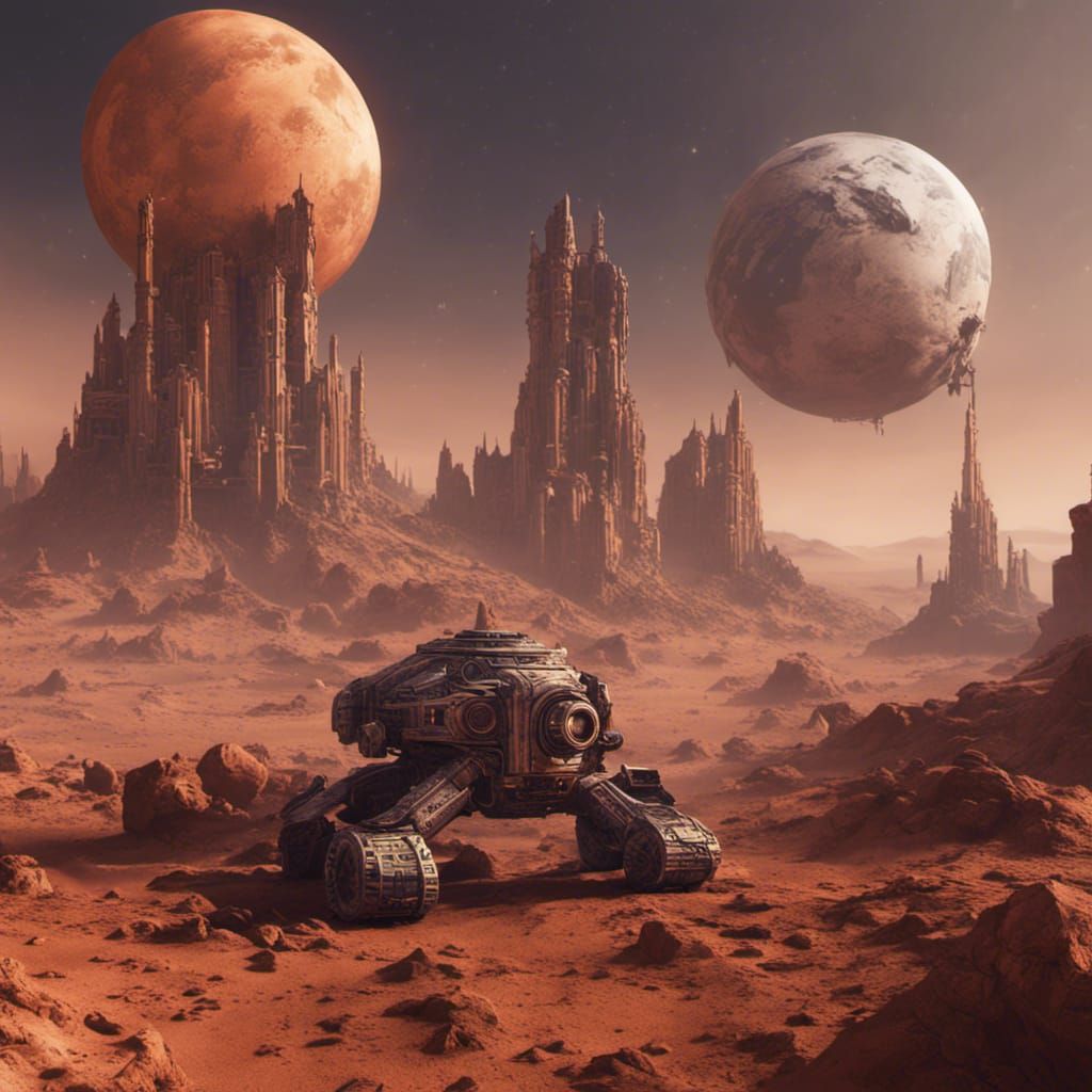 Ancient Martian Technology: Detailed Matte Painting