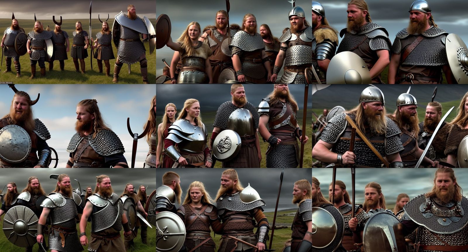 Viking Battle Scene in Photorealistic CGI Style