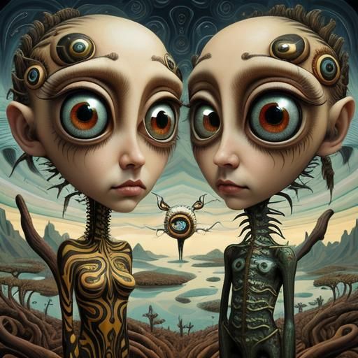 Surreal People with Optical Illusion Eyes