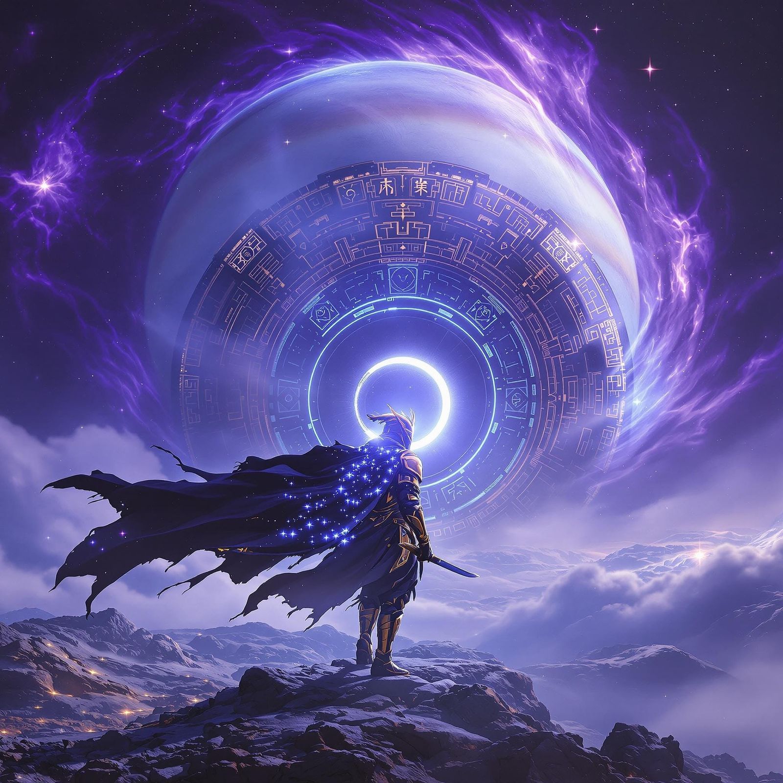 Galactic Samurai Warrior on Mysterious Saturnian Moon