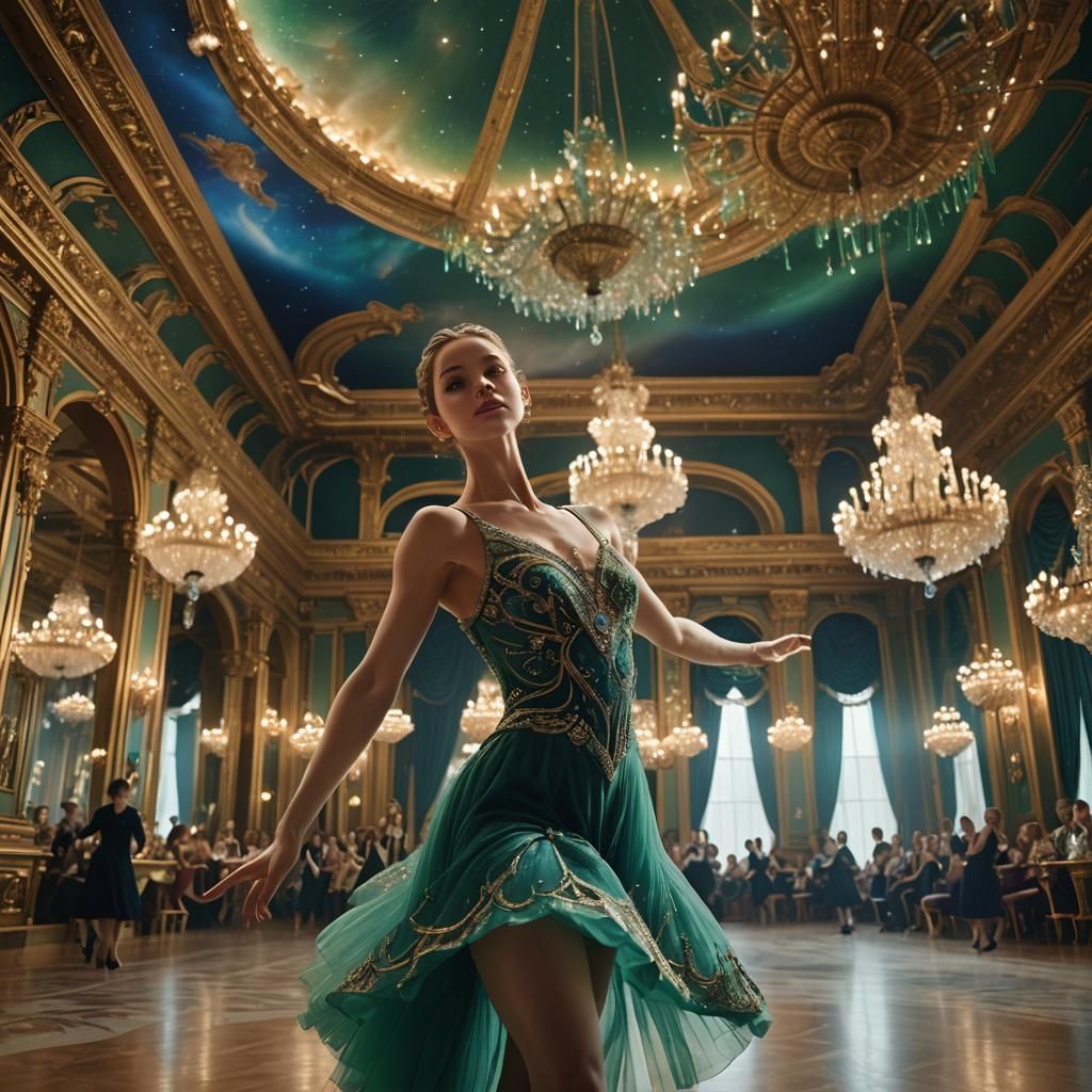 Ballerina in an Emerald Dream Palace