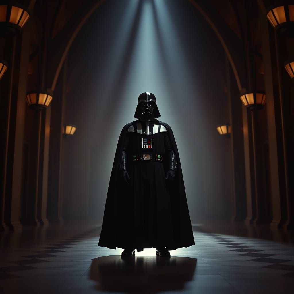 Darth Vader in Grand Hall with Cinematic Lighting