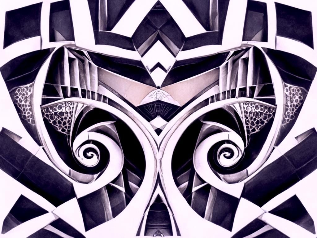 Intricate Spiraling Geometric Art Deco Design