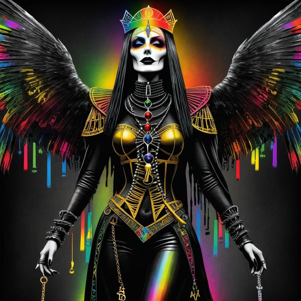 Gothic Death with Ankh Necklace, Dreamlike Art