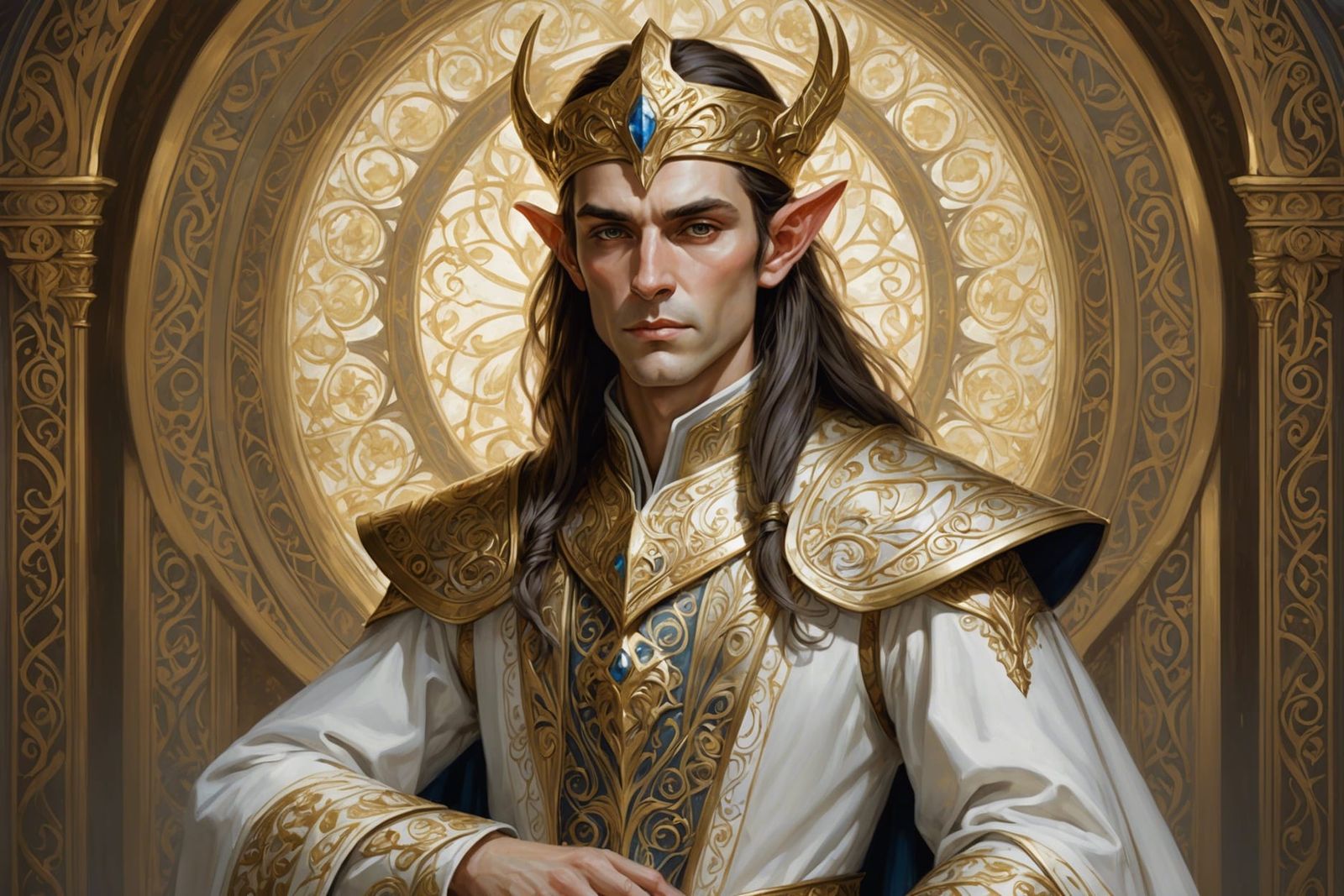 Elegant High Elf Portrait with Ethereal Lighting
