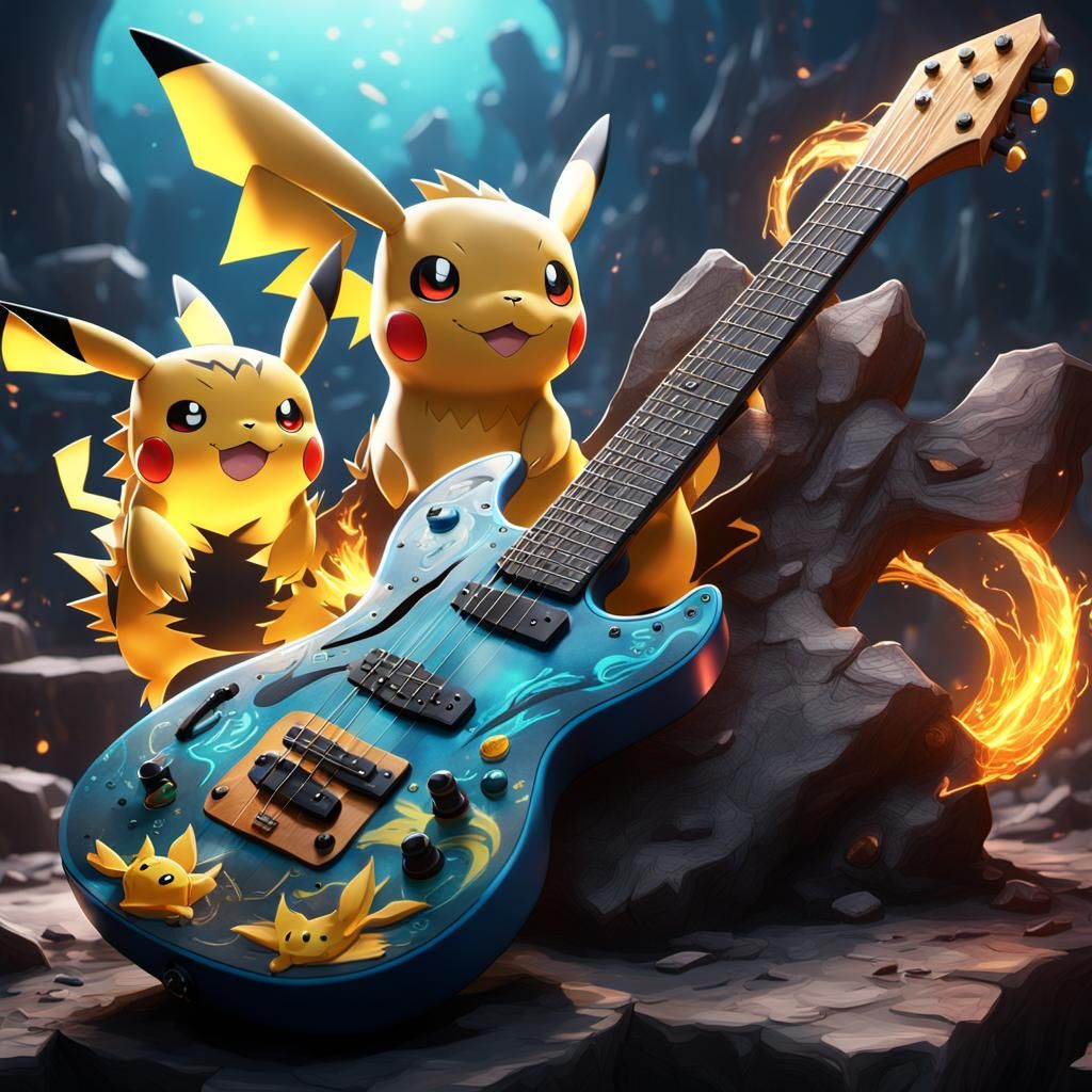Pokemon Guitar in Detailed Digital Painting