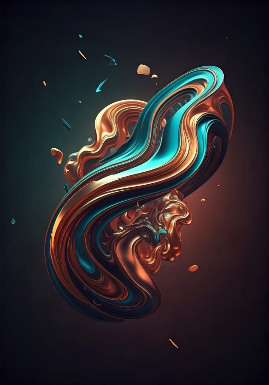 Surreal Woman in Motion, Blending Smoke and Geometry