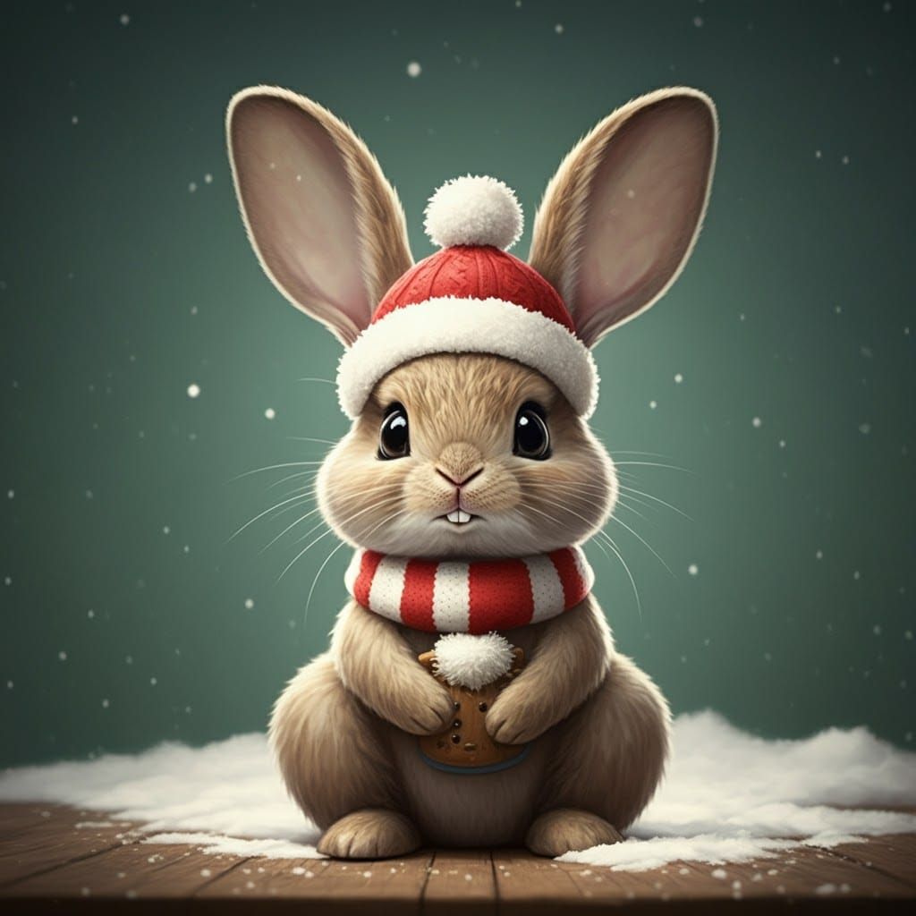 Holiday Bunny in Festive Hare Style