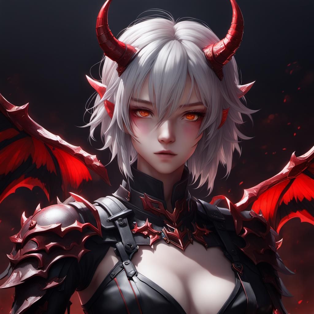 Detailed 3D Anime Art: Devil on Shoulder