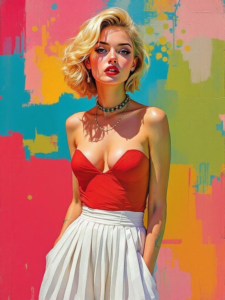 1950s Pin-Up in Magical Realism Style