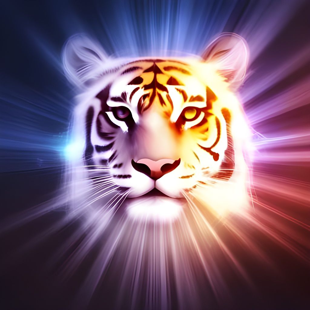 3D Tiger Emerges in Divine Sunshine