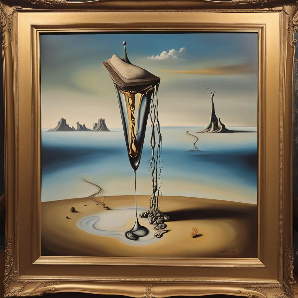 Surreal Melting Landscape in Salvador Dali Style