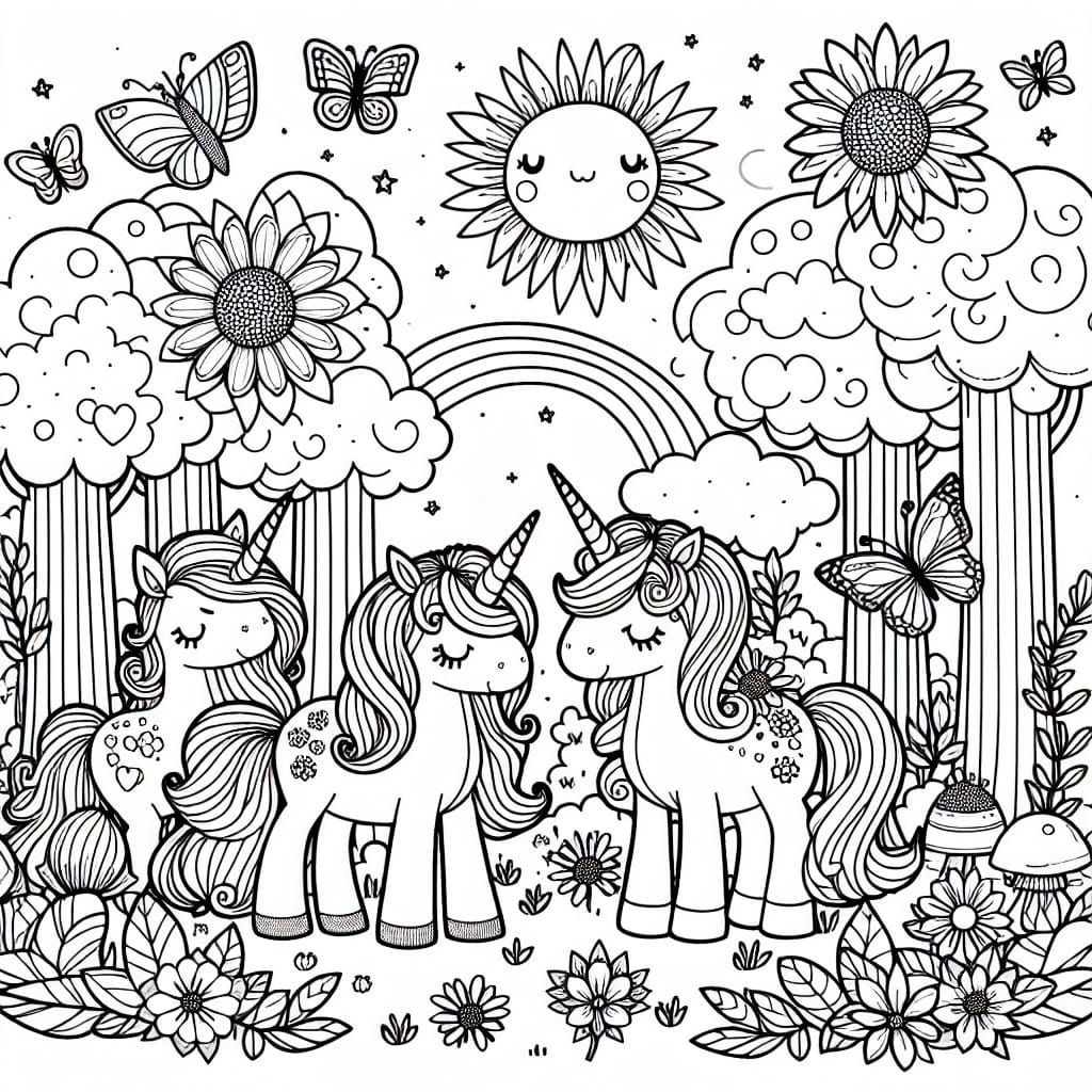 Enchanted Unicorn Forest Illustration for Children