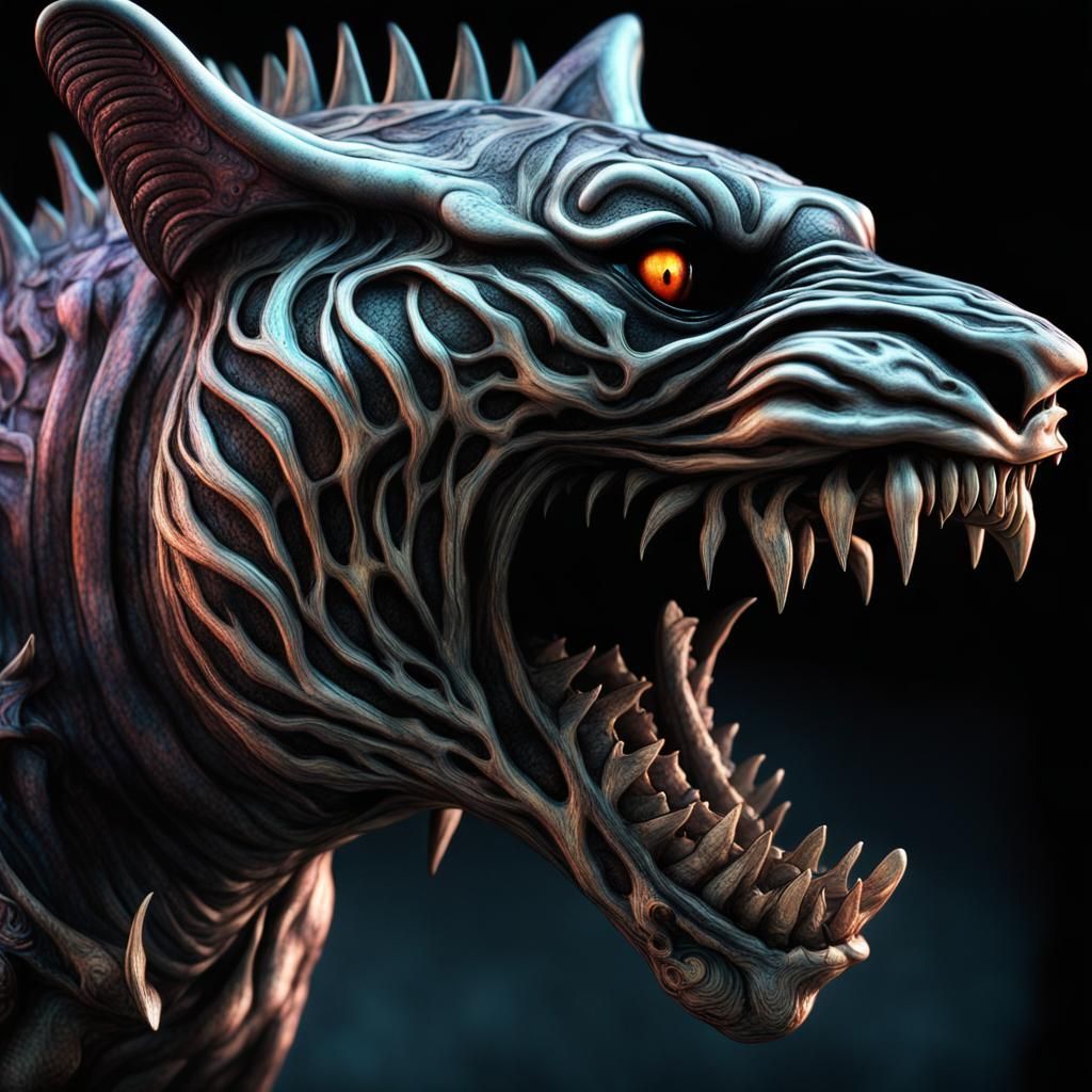 Gothic Steampunk Zombie Shark Hybrid in HDR