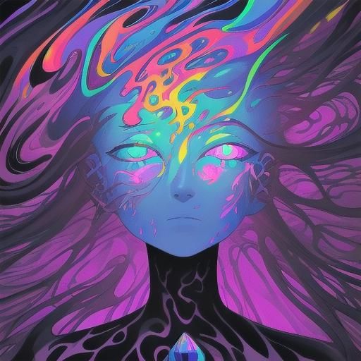 Surreal Portrait of Paradoxical Emotions as Oil Painting