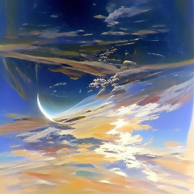 Clear Sky Oil Painting in James Gurney Style