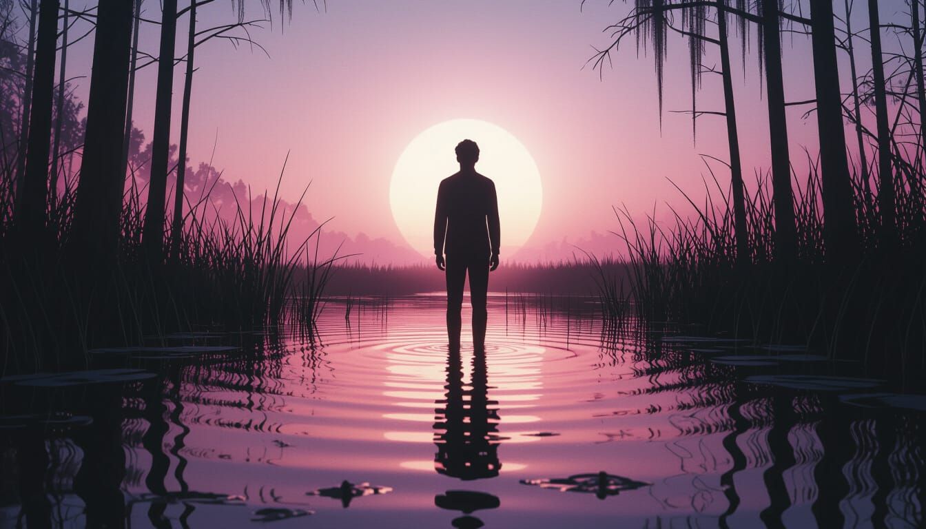 Ethereal Swamp Portrait at Twilight in Hyper-Realistic Style