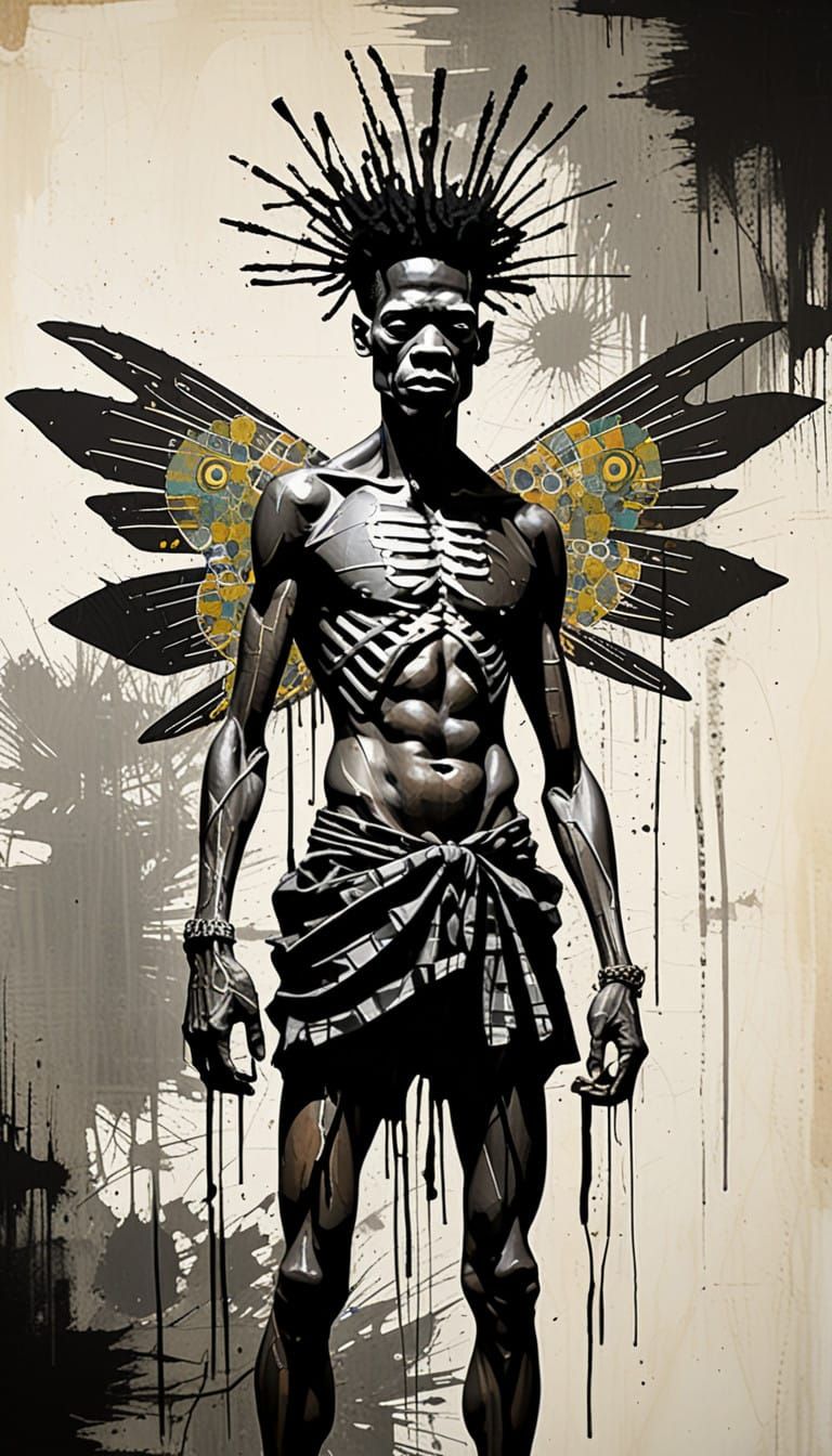 Goblin Warrior in Dark, Geometric Impasto Style