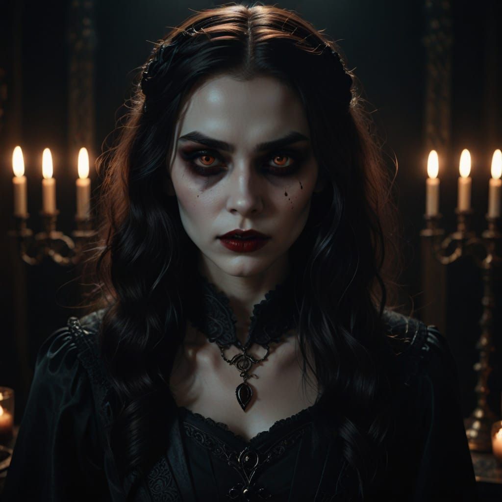 Vampire Influencer Applies Bronzer Makeup for Pale Skin