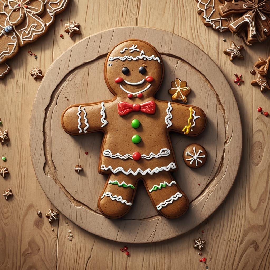 German Gingerbread Man Ornament: 3D Digital Art