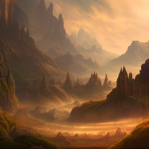 Cinematic Fantasy Landscape in Detailed Matte Painting