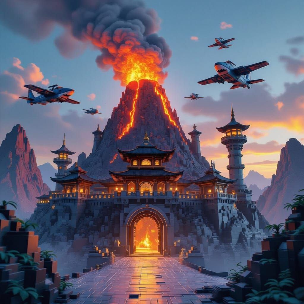 Epic Lego Garmadon Volcanic Fortress Cinematic Shot