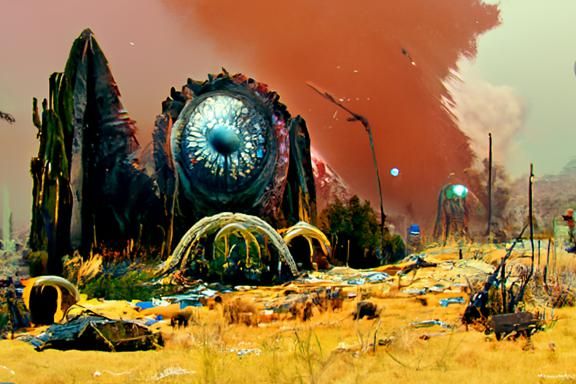 Oozing Radioactive Pustules in Retrofuturist Biopunk Style