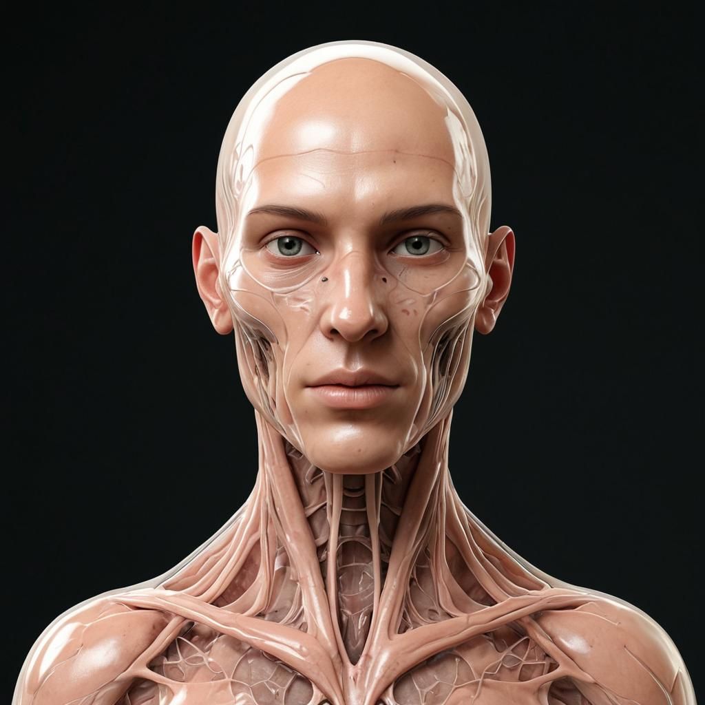 Transparent Humanoid Figure: A Study in Anatomy