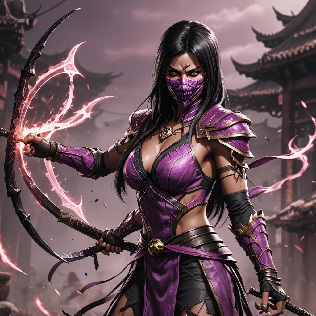 Mileena Mortal Kombat in 3D Anime Art