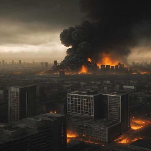 Erasmus University Rotterdam Disaster in Photorealistic Styl...