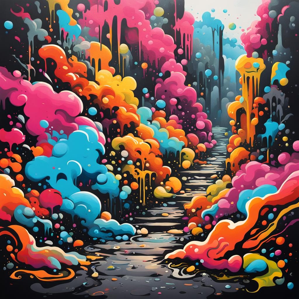 Colorful Graffiti Art of Rolling Hills