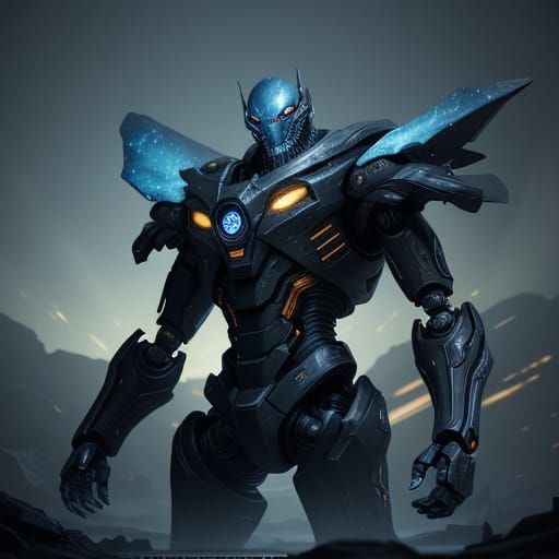 Robotic Alien in Desolate Landscape