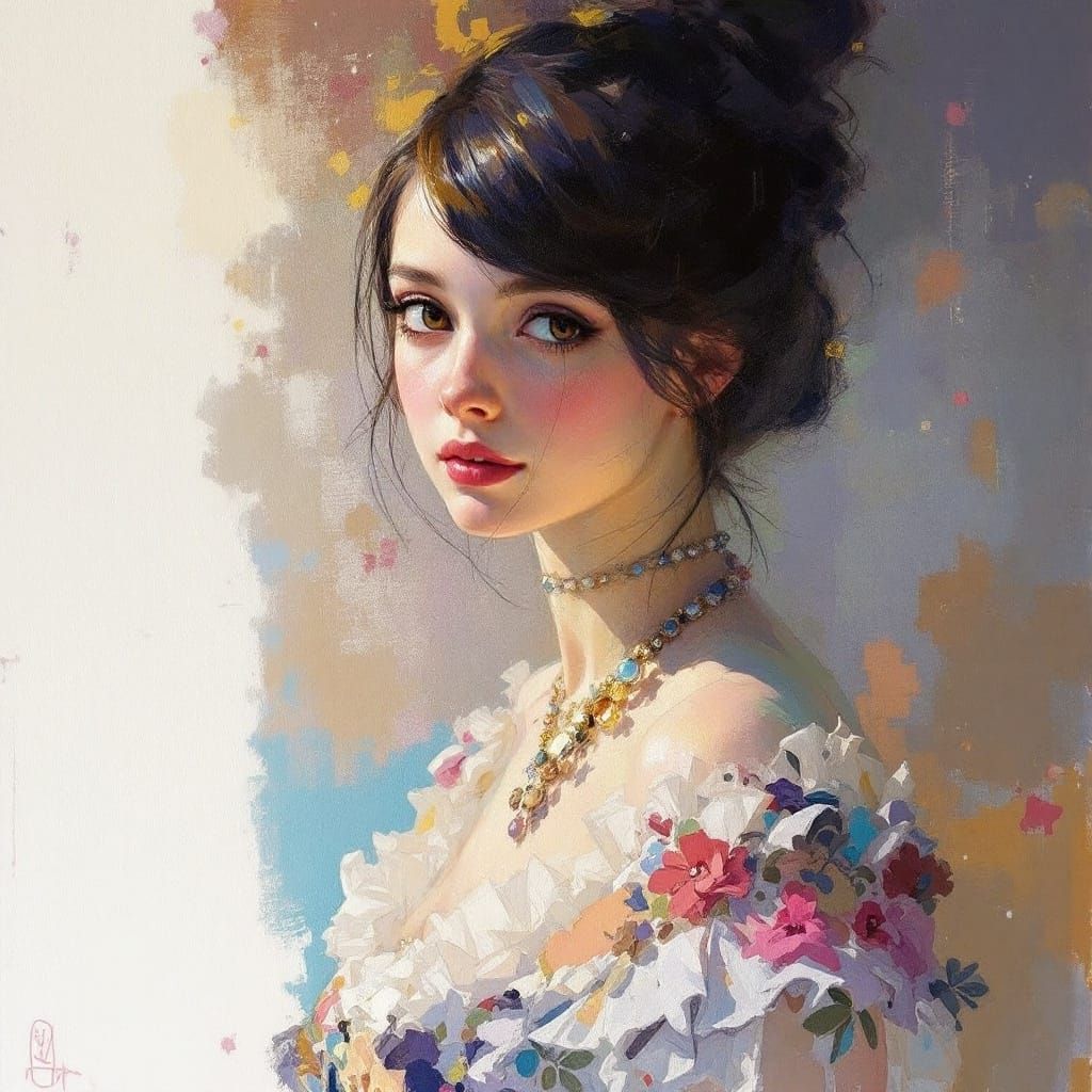 Romantic Portrait in Impressionist Style