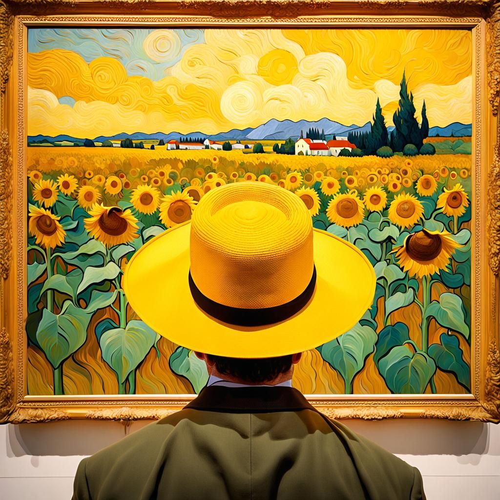 Van Gogh Homage: Sunflower Field in Yellow Museum