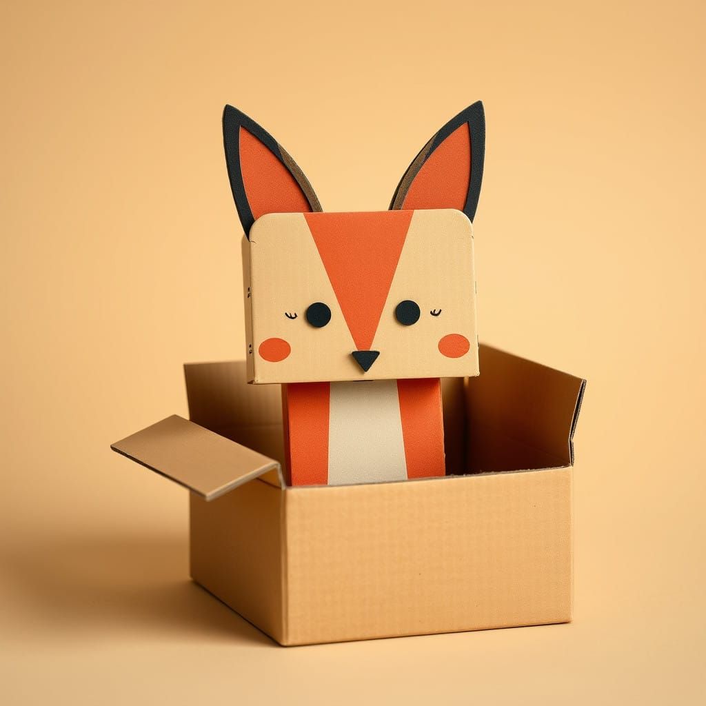Foxy Cardboard Cutout in Box Shape